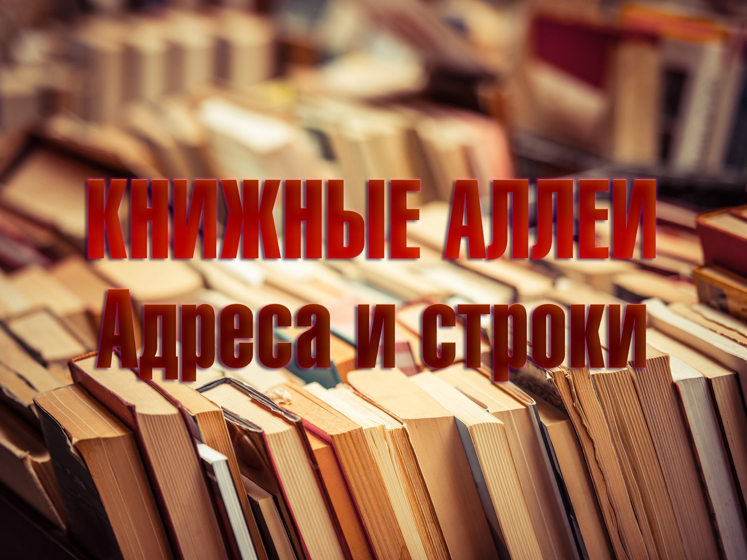 Книжные аллеи. Адреса и строки